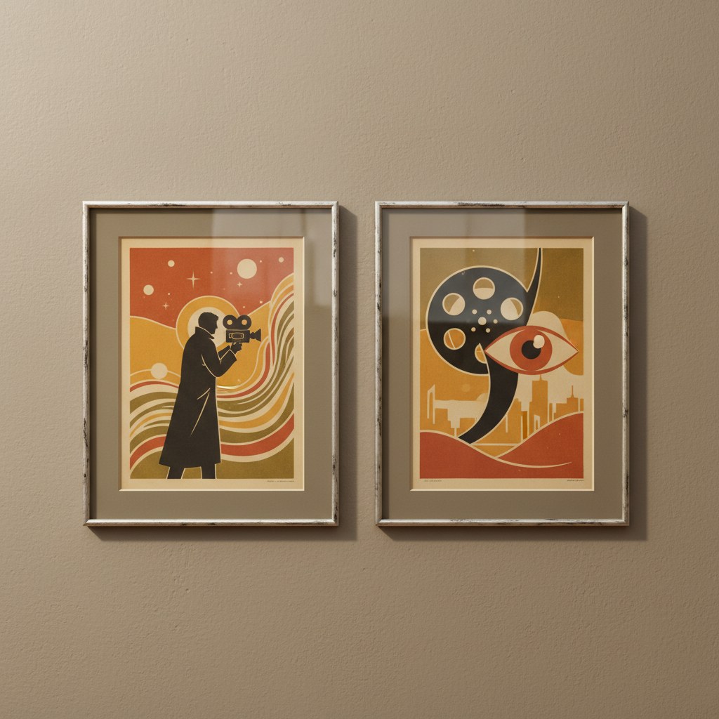 1980 festival afişi ikili kupür seti, cam çerçeveli